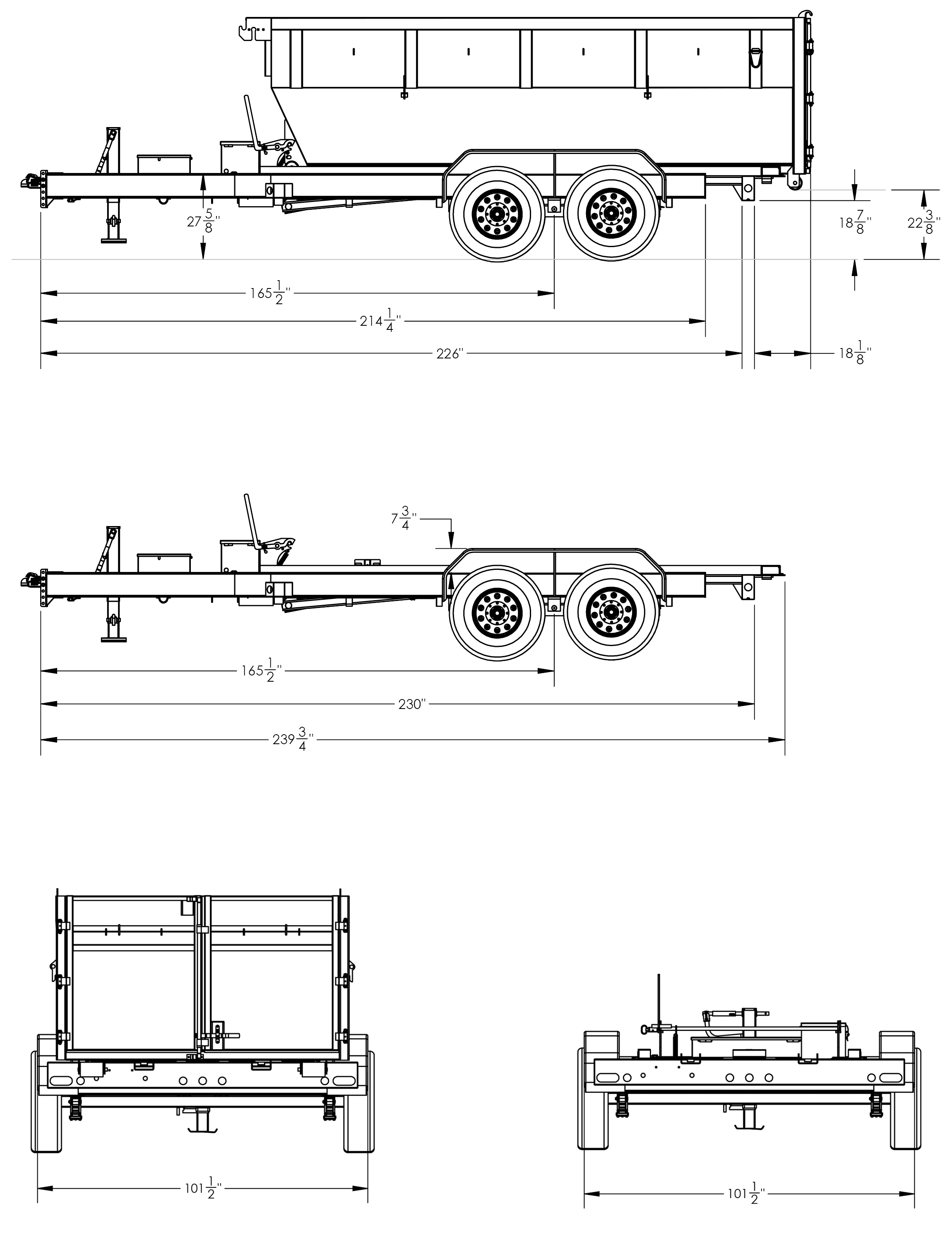 Big Tex 14RB trailer dimensions drawing