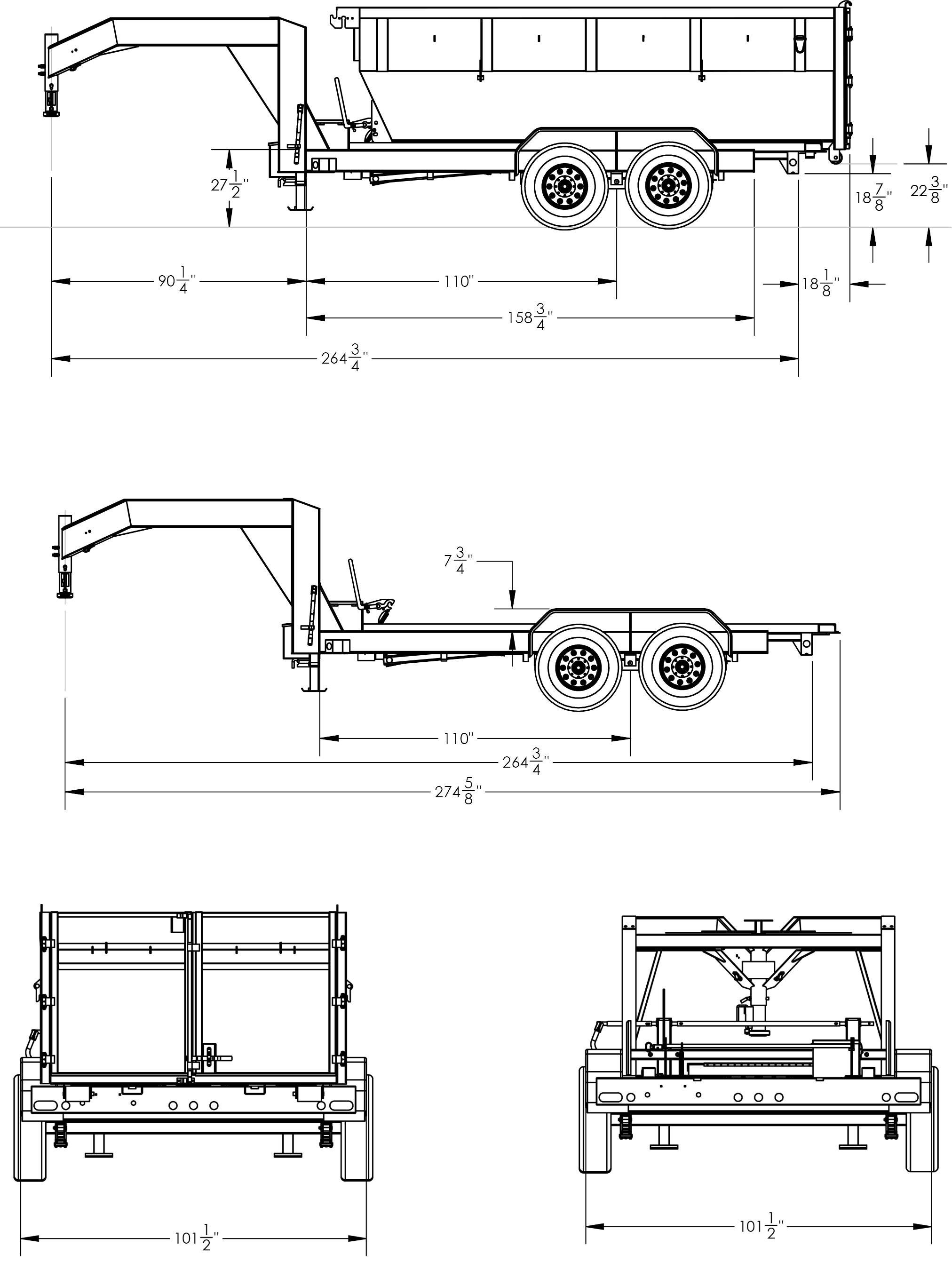 Big Tex 14RD trailer dimensions drawing