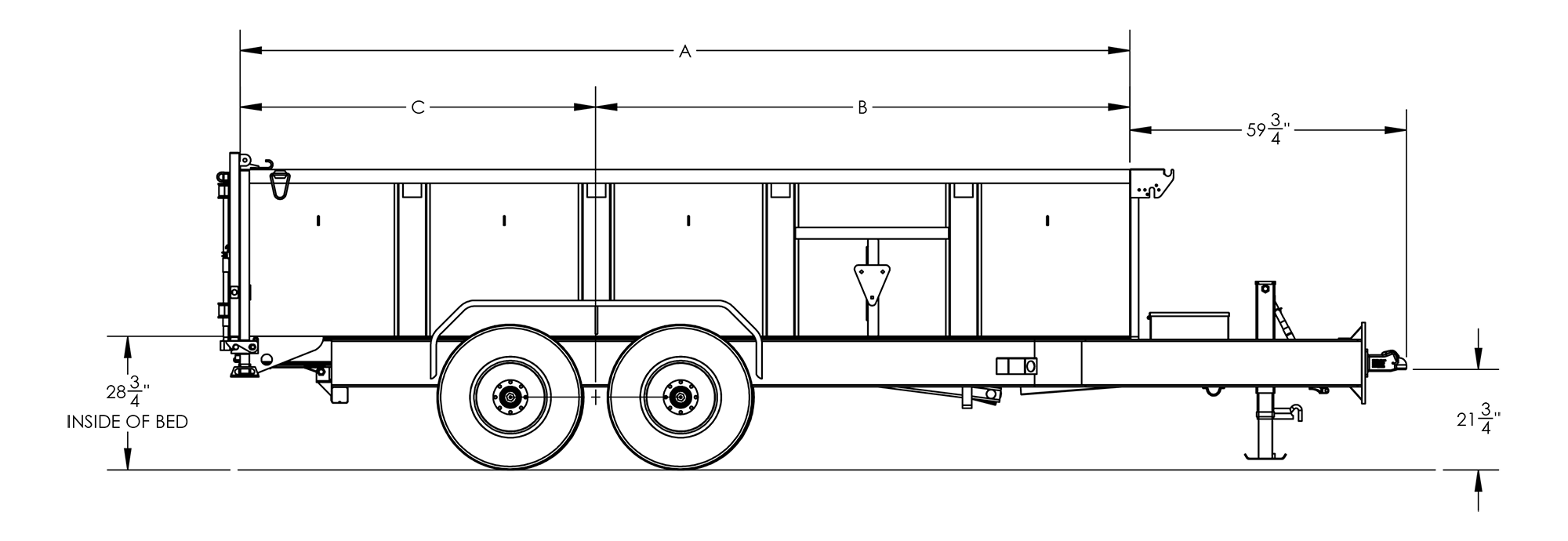 Big Tex 20LP trailer dimensions drawing